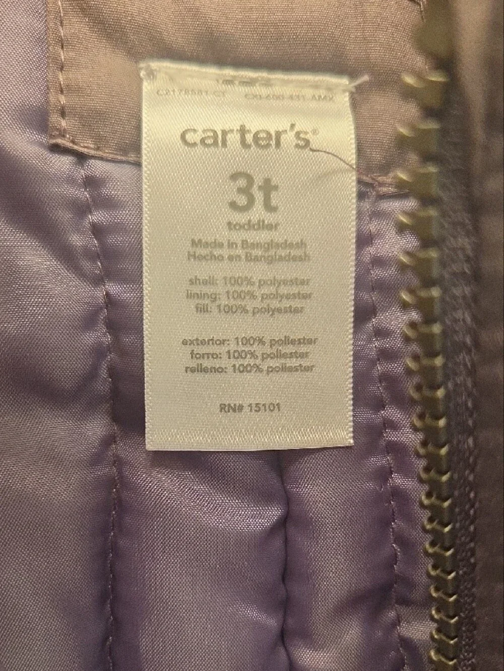 Carter's Gray Snow Overalls with Bright Orange Lining